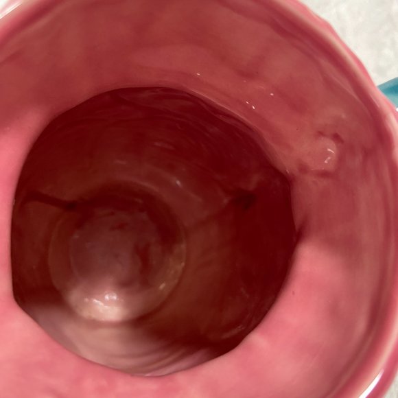 English water lily pitcher Pottery 481 New Arsenal pottery Teal Pink - Picture 9 of 11